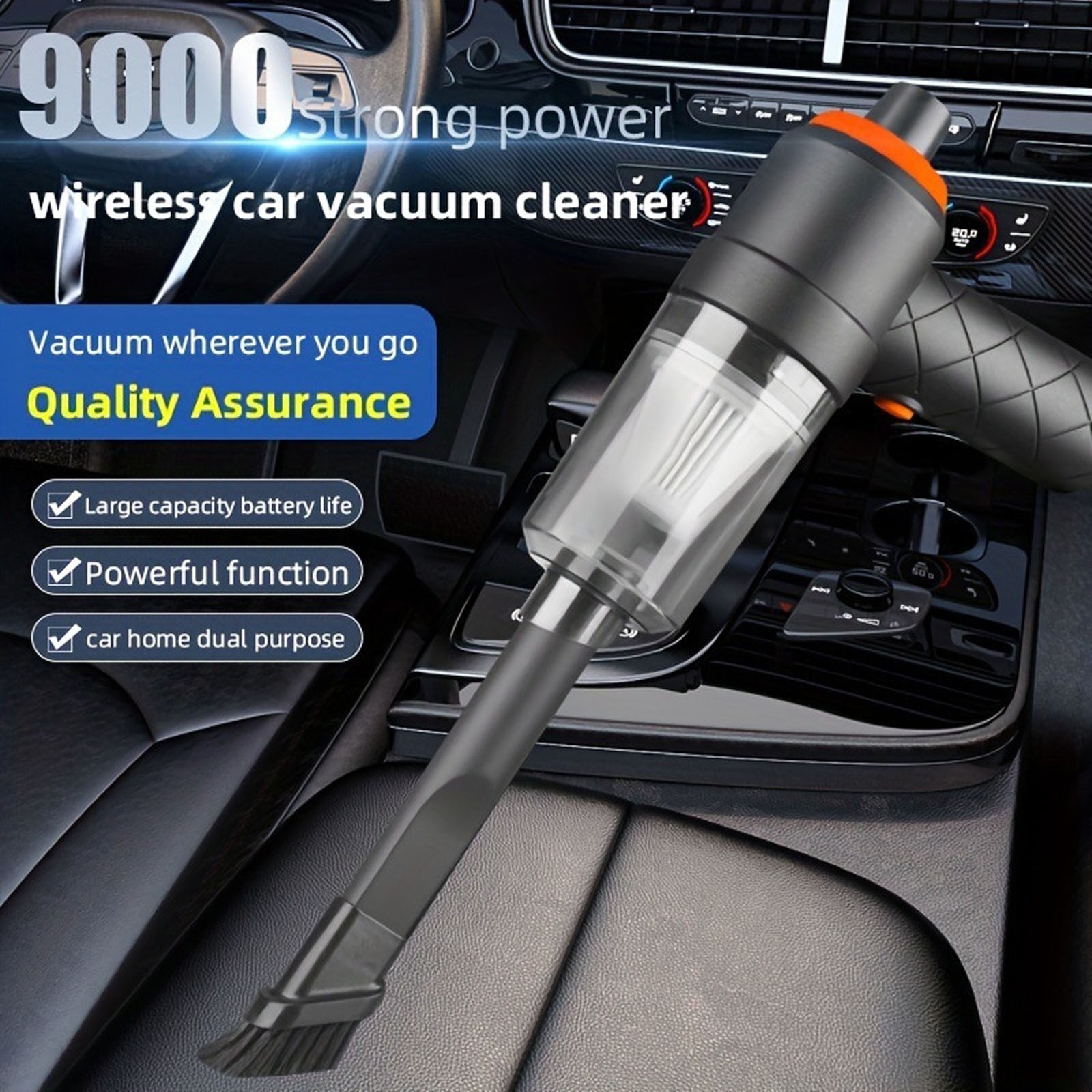 6-in-1 Wireless Handheld Car Vacuum with Strong Suction \u0026 Blower, Portable Rechargeable Cordless Cleaner for Car/Home, Lightweight Powerful Pet Hair Vacuum